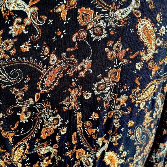 Market & Spruce navy blue paisley embroidered tunic size M - Picture 6 of 8